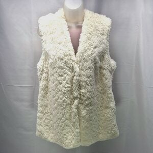 Collection By Bernardo Faux Fur Vest Jacket Faux Shearling Shaggy Boho Hip Large